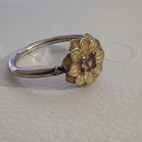 Pandora BLOOMING DAHLIA RING ENAMEL CZ SIZE 48 - Picture 4 of 8